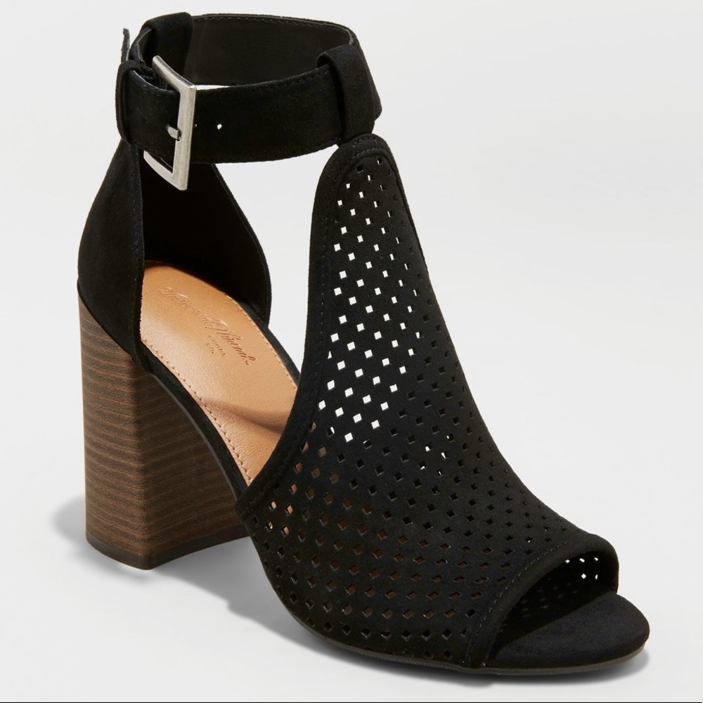 🖤 Chunky Ankle Peep Toe Clogs NWOT